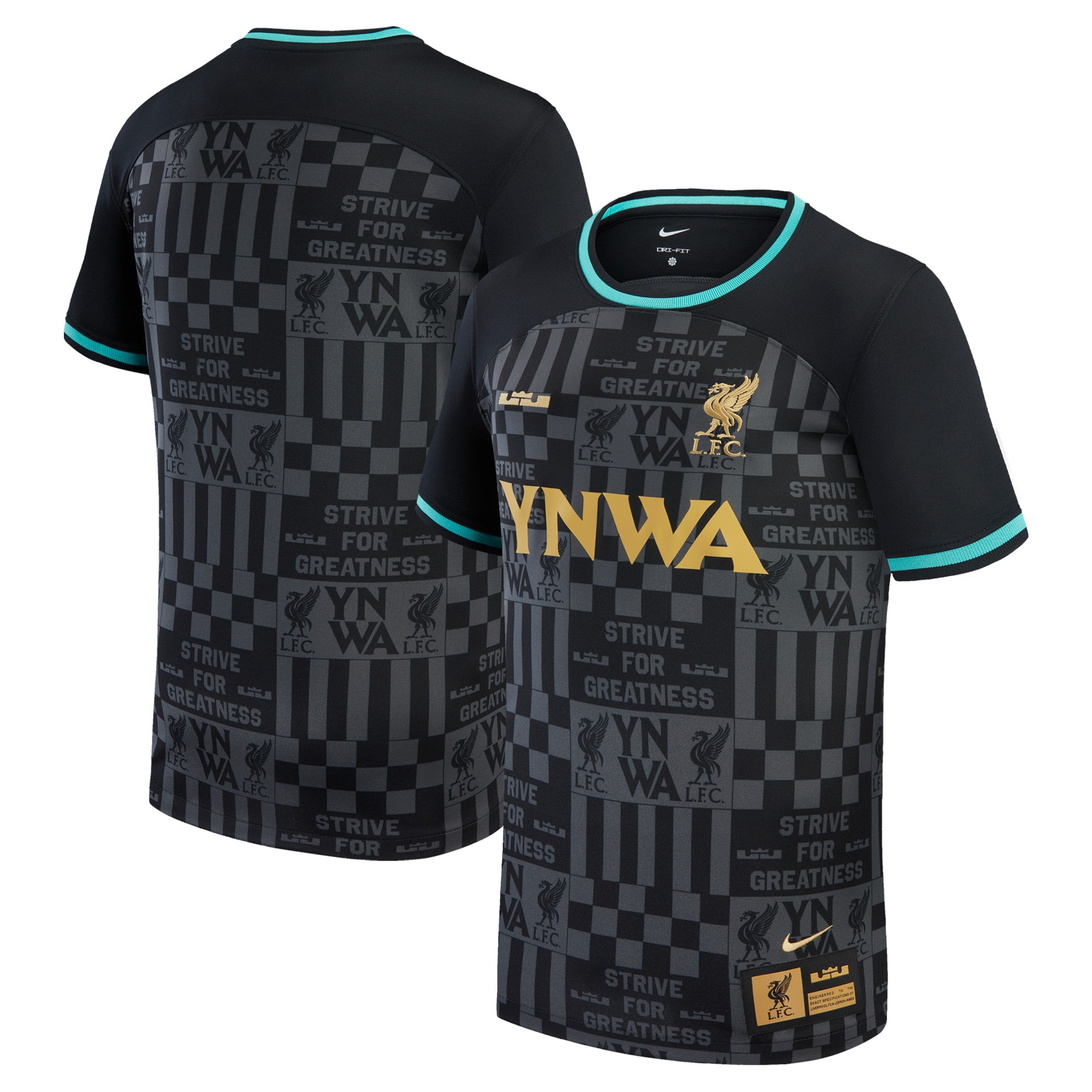 Liverpool x LeBron James Collection Youth 2023/24 Stadium Replica Jersey  Black