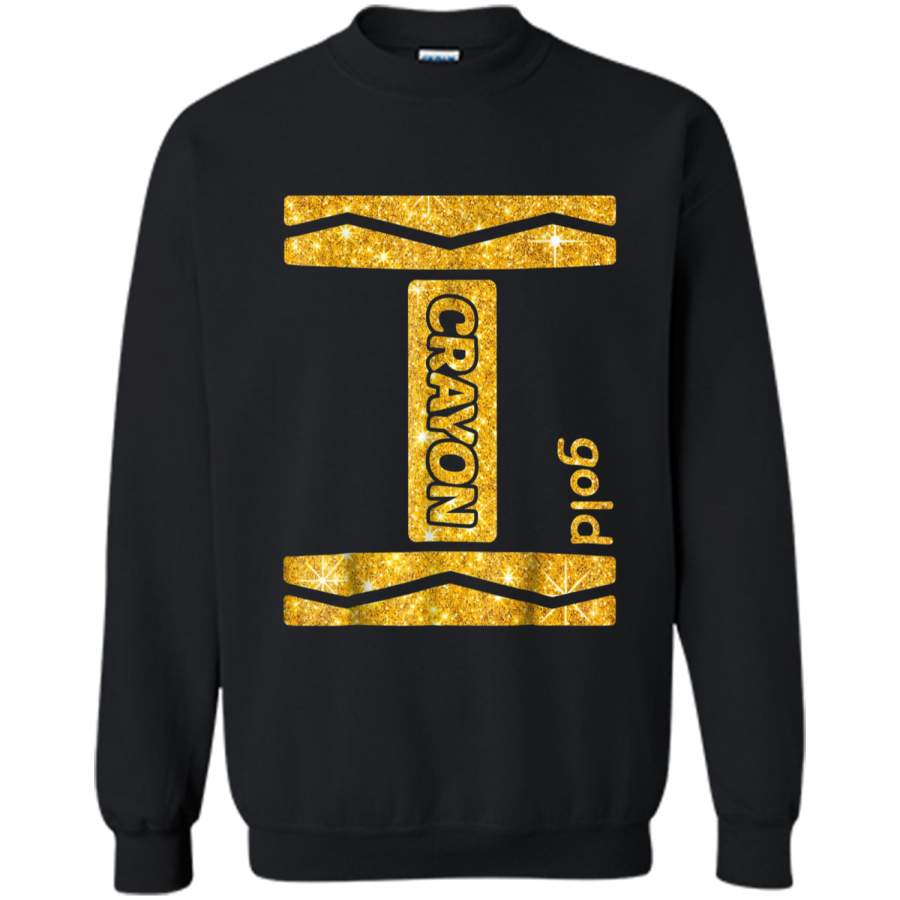 Gold Crayon Halloween Couple Friend Group Costume Printed Crewneck Pullover Sweatshirt