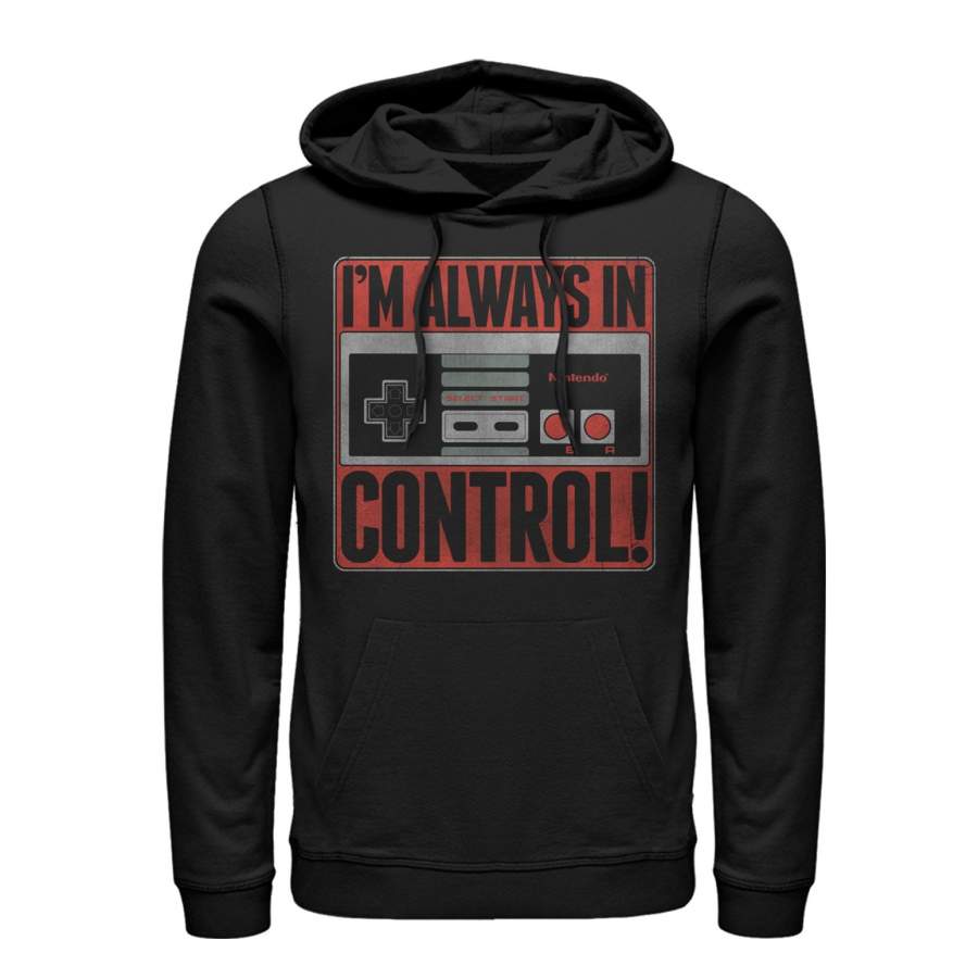 Nintendo Men’s Always in Control  Lightweight Hoodie Black