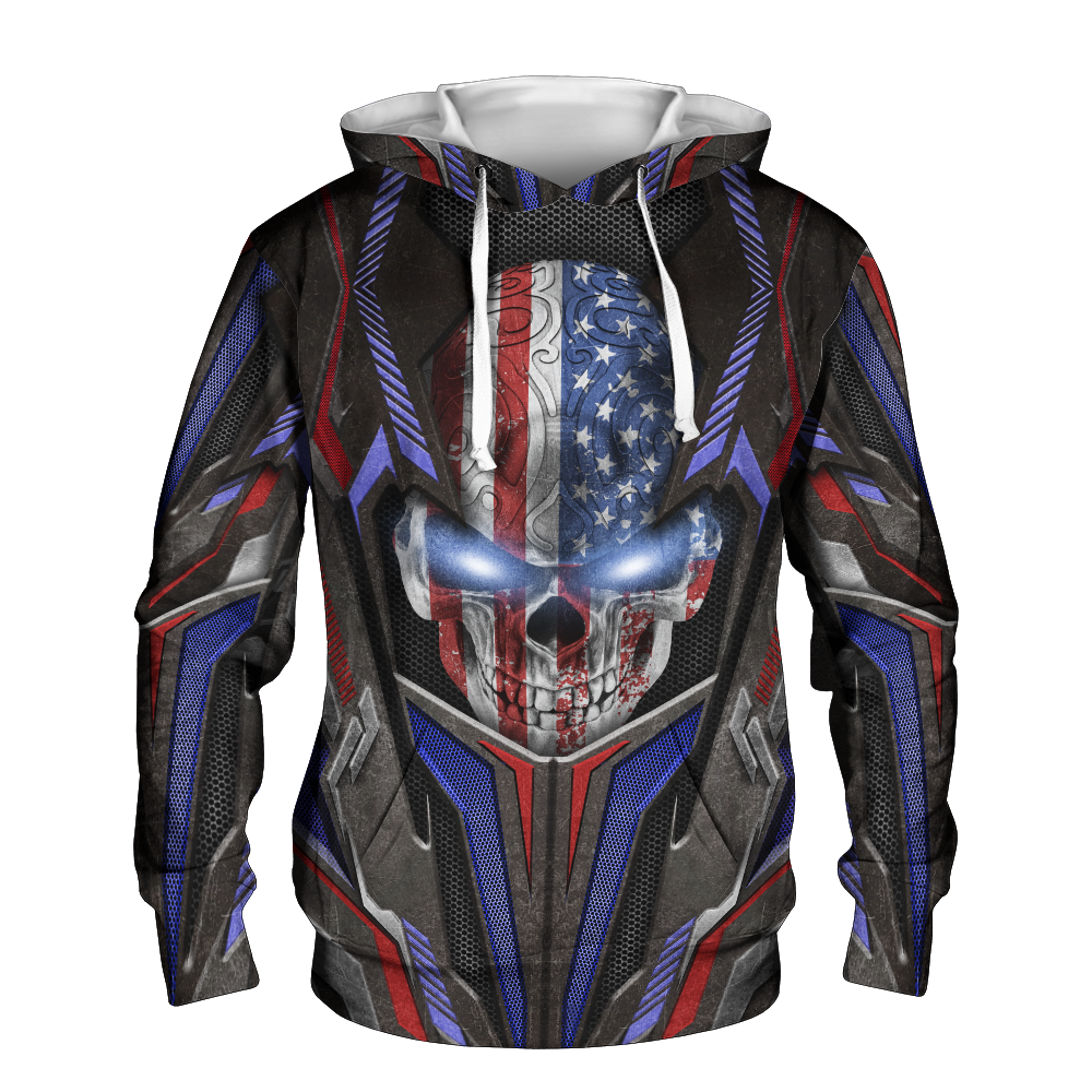 America Skull Sublimation Shirt For Men And Women