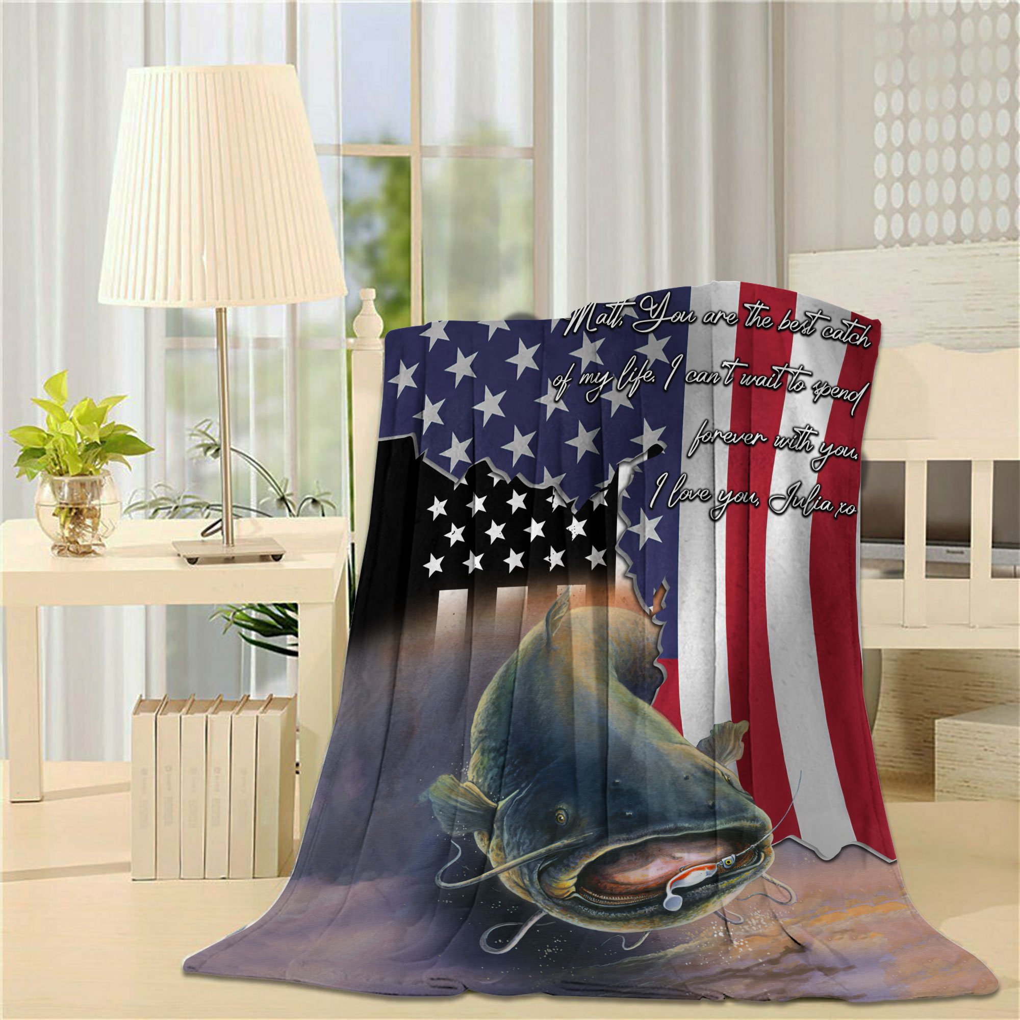 You Are The Best Catch Of My Life Blanker Personalized For Husband Great Gift For American Couple Quilt Blanket