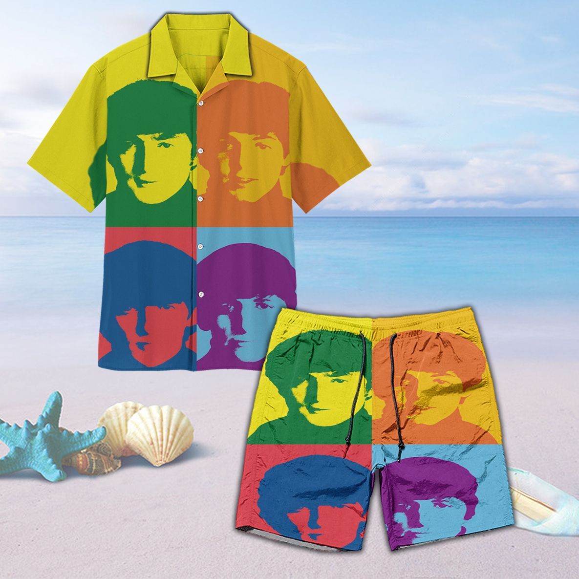 The Fab Four Unisex Hawaiian Shirt Beach Short Ha25861