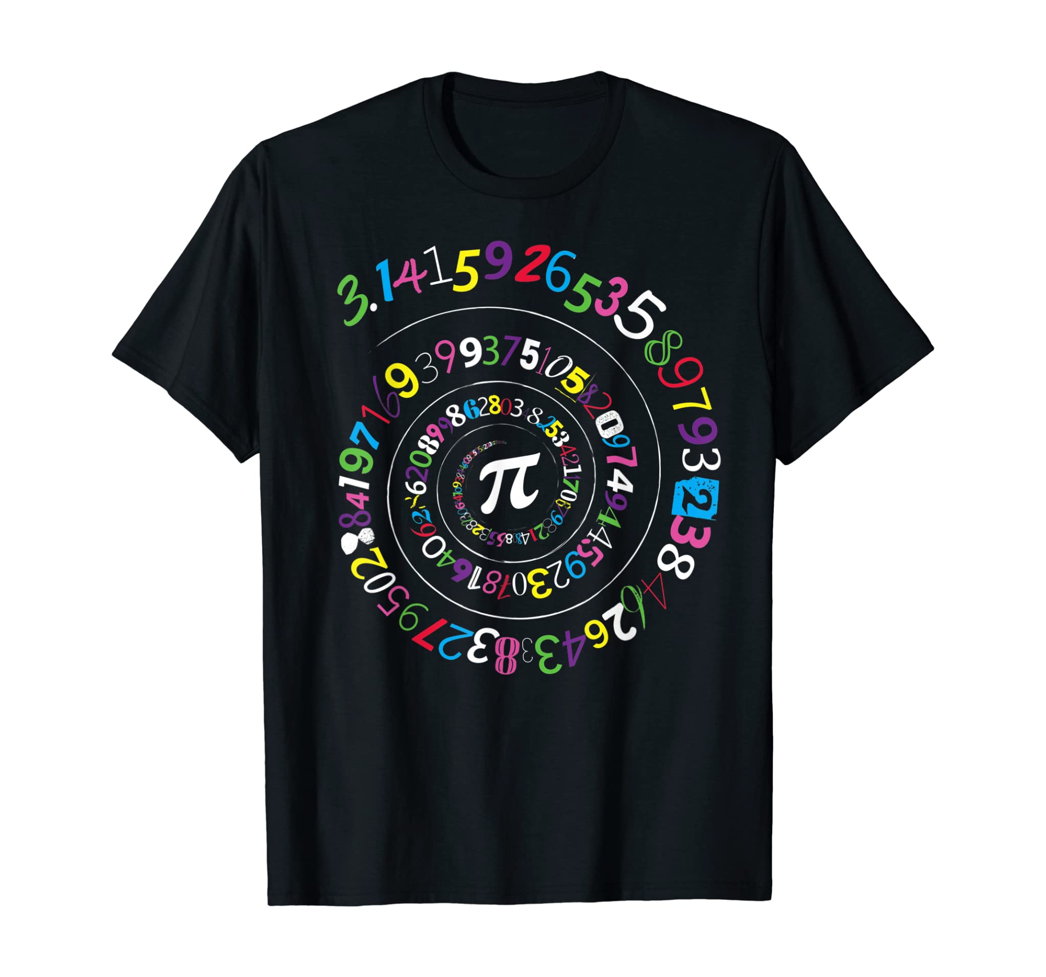 Pi Day Shirt Spiral Pi Color Numbers Teacher Student Tee