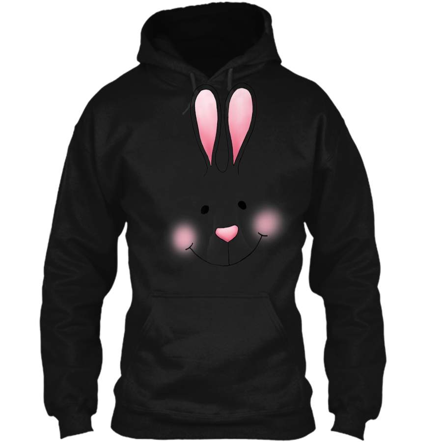 Bunny Face Cute Easter T-Shirt Pullover Hoodie 8 oz