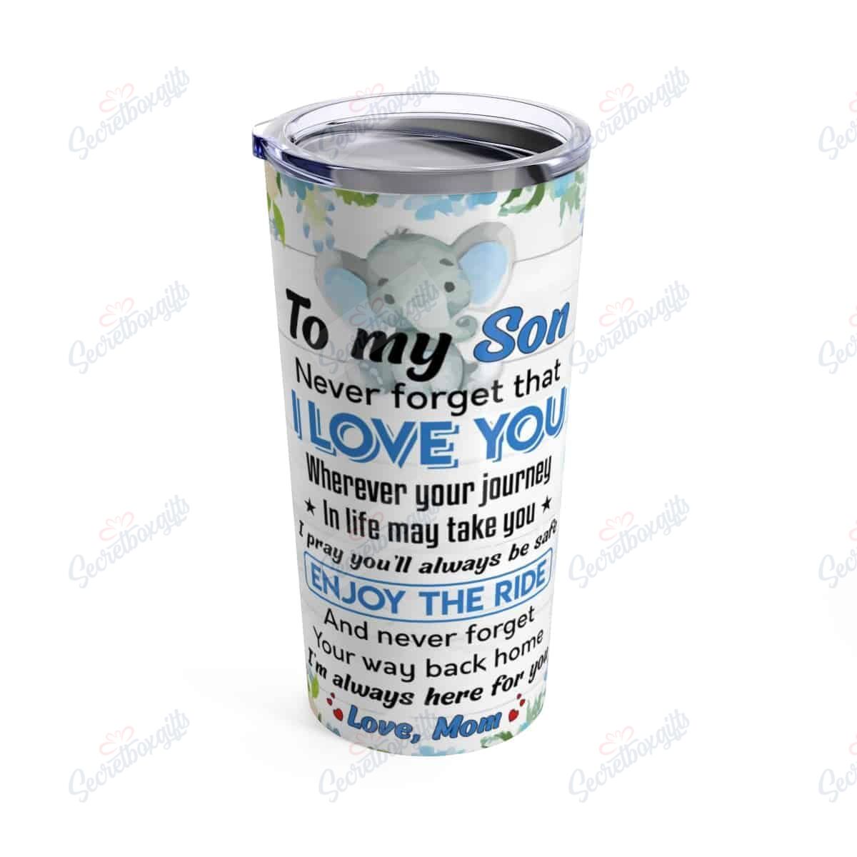 Personalized Elephant To My Son Ld1510174Cl Stainless Steel Tumbler Travel Customize Name, Text, Number, Image