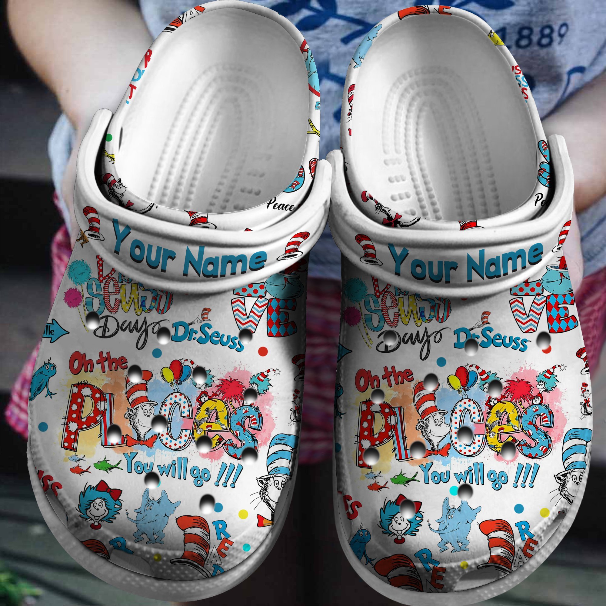 Dr Seuss Cartoon Crocs Crocband Clogs Shoes Comfortable For Men Women and Kids 4