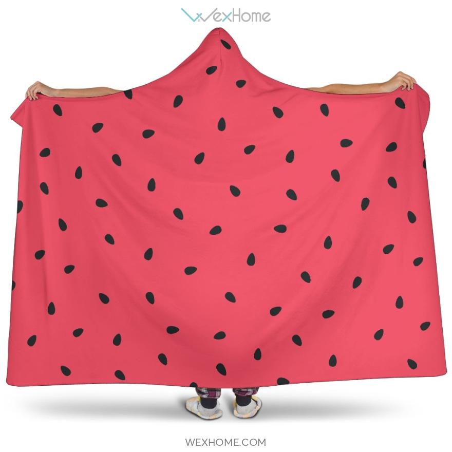 Watermelon Texture Background Hooded Blanket