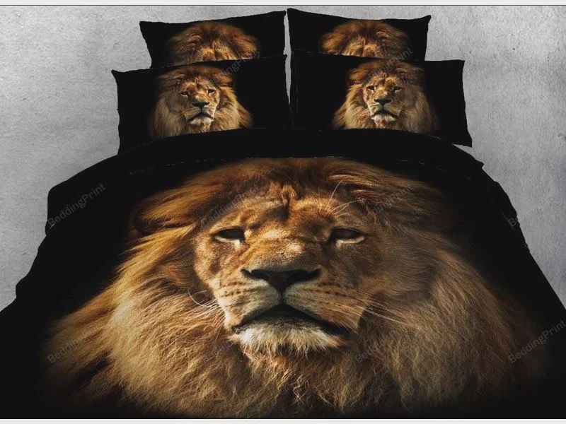 3D Lion Face Pattern Animal Printed Soft Lightweight 3D Bedding Set