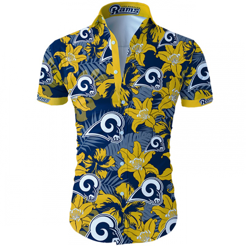 Los Angeles Rams Tropical Flower Hawaiian Shirt