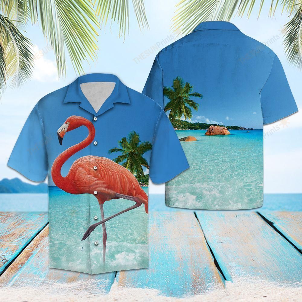 Flamingo At The Beach Hawaiian Shirt Ha41051