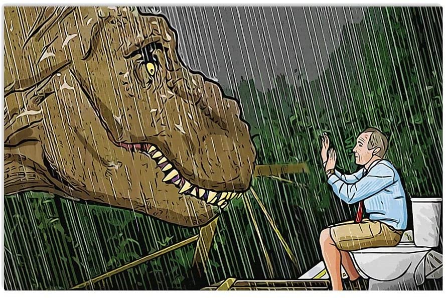 Jurassic Park T Rex Toilet Scene Poster Poster Art Design 