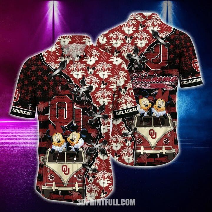 NCCA Oklahoma Sooners Mickey Mouse Trendy Hawaiian Shirt Aloha Shirt