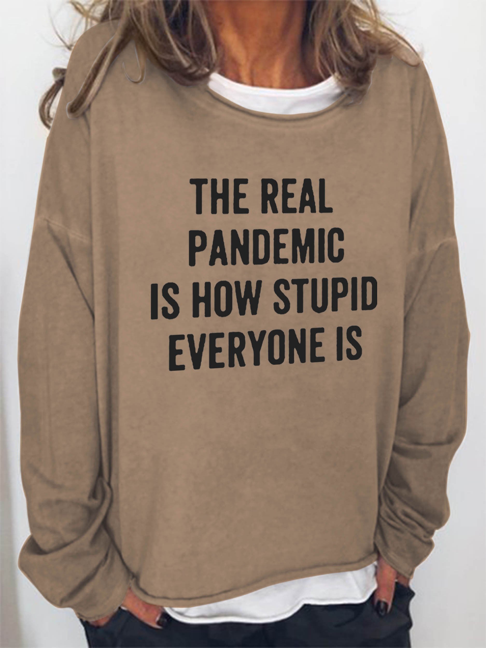 Women’S The Real Pandemic Is How Stupid Everyone Is Sweatshirt