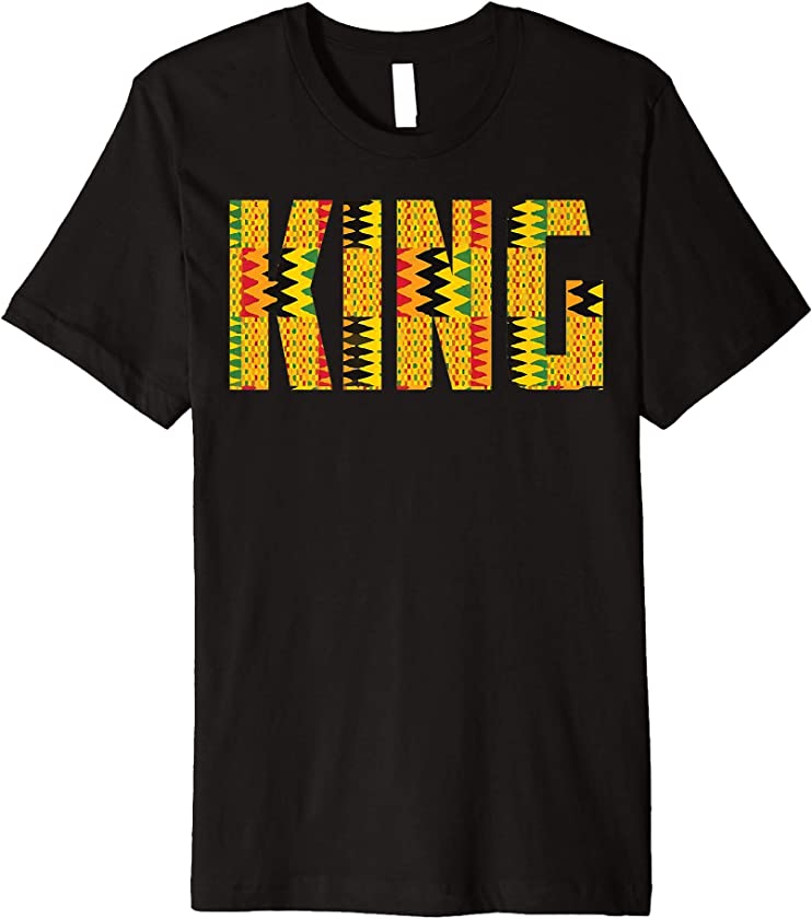 Funny African King Gift For Men Boys Cool Kente Cloth Lover Premium T-Shirt