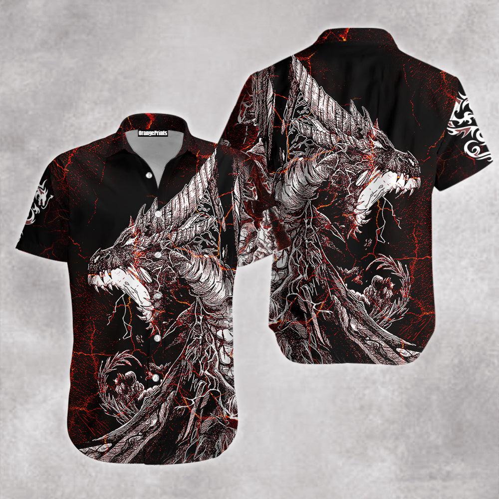 Red Black Tattoo Dragon Hawaii Shirt For Men Women Ha82742