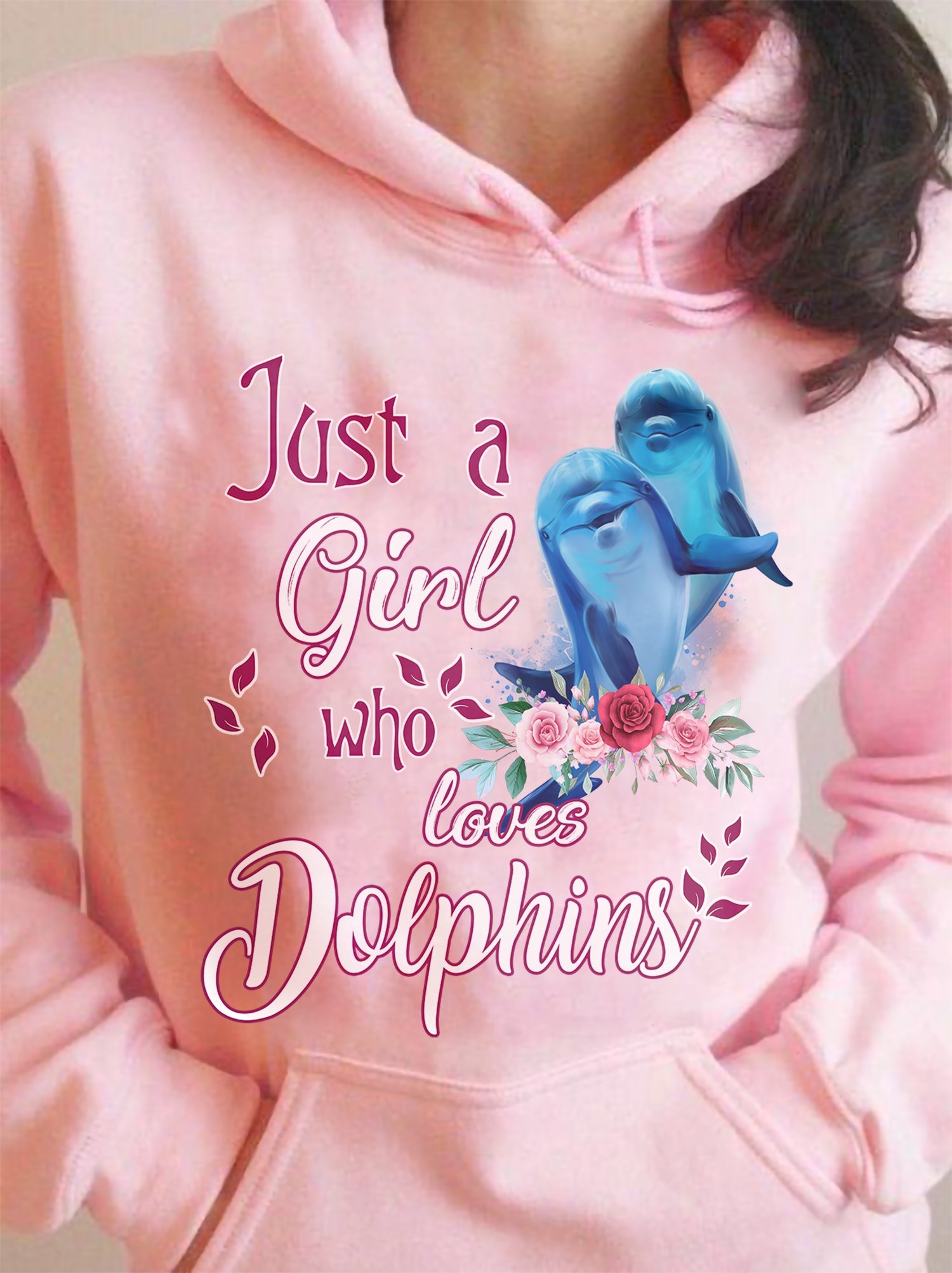 Just A Girl Who Loves Dolphins Dolphins Lover Graphic Unisex T-Shirt Hoodie All Color Plus Size Up To 5Xl