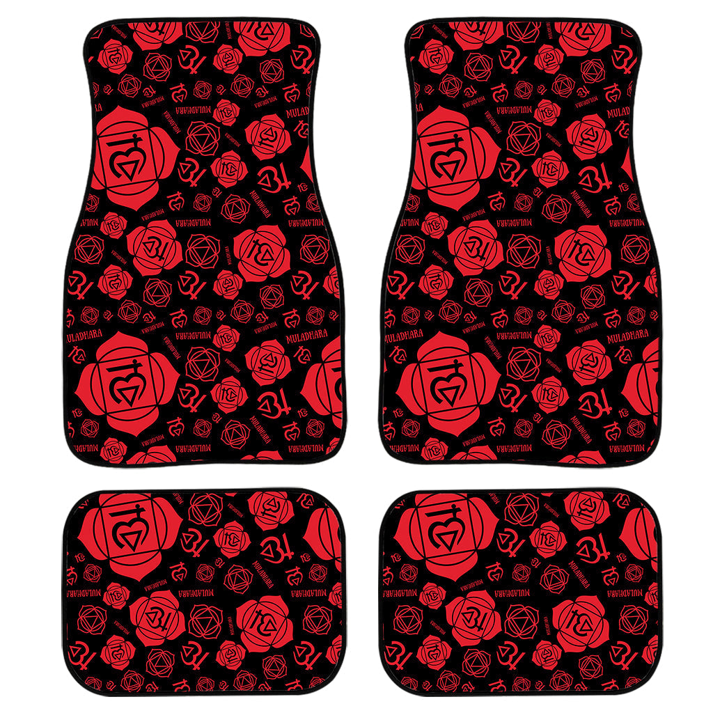 Muladhara Chakra Pattern Print Front And Back Car Floor Mats, Front Car Mat