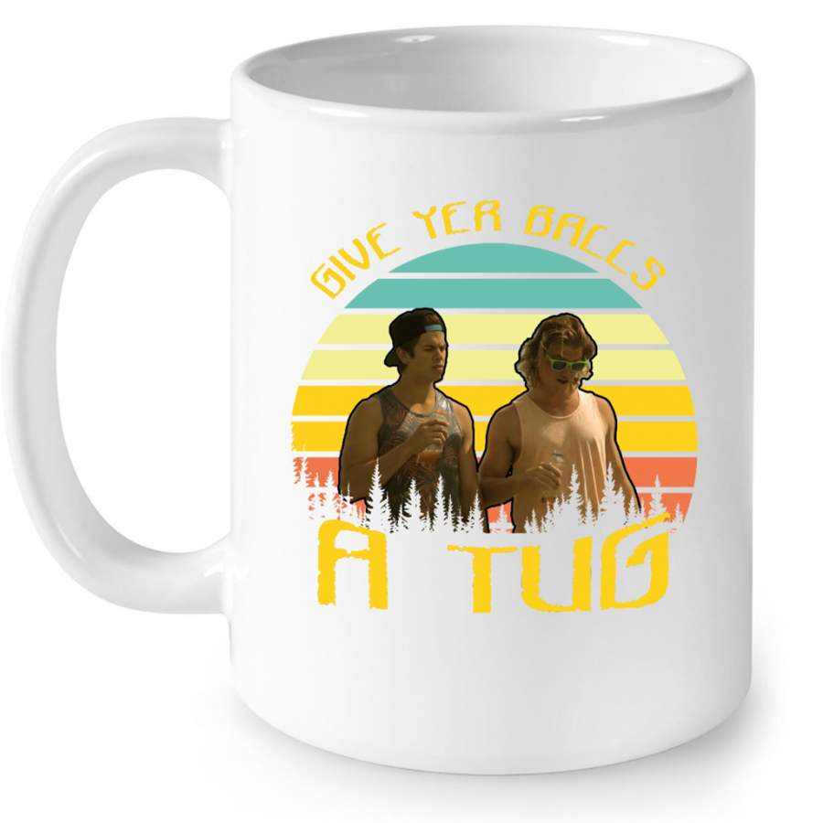 Give Yer Balls A Tug Classic Vintage Sunset – Full-Wrap Coffee White Mug