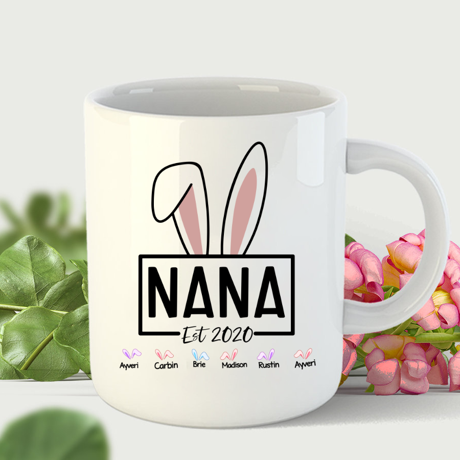 Bunny Nana Est Custom Name Mug