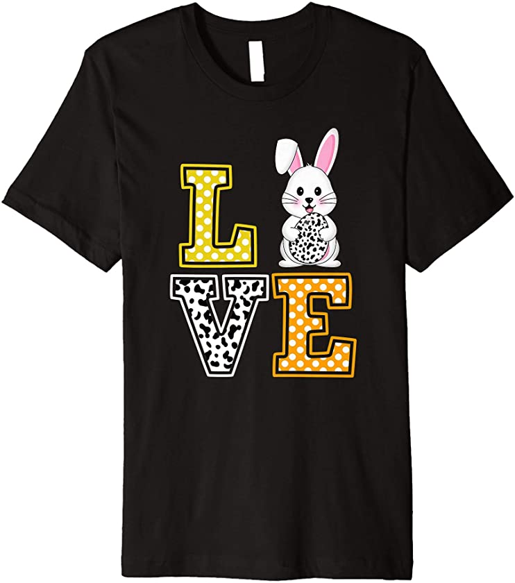 Love Easter Egg Bunny Dalmatian Dog Bunny Easter Costume Premium T-Shirt