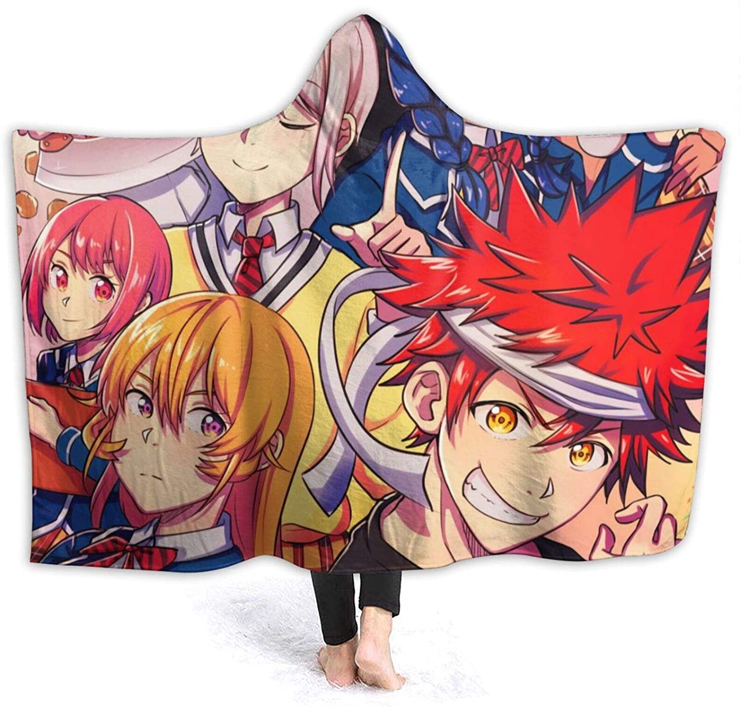 Food Wars Shokugeki No Soma Warm Hooded Blanket – Throw Fleece Flannel Blanket