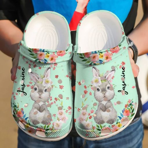 Rabbit Personalized Lovely Sku 1971 Custom Sneakers Personalized Name Crocs Clogs Shoes