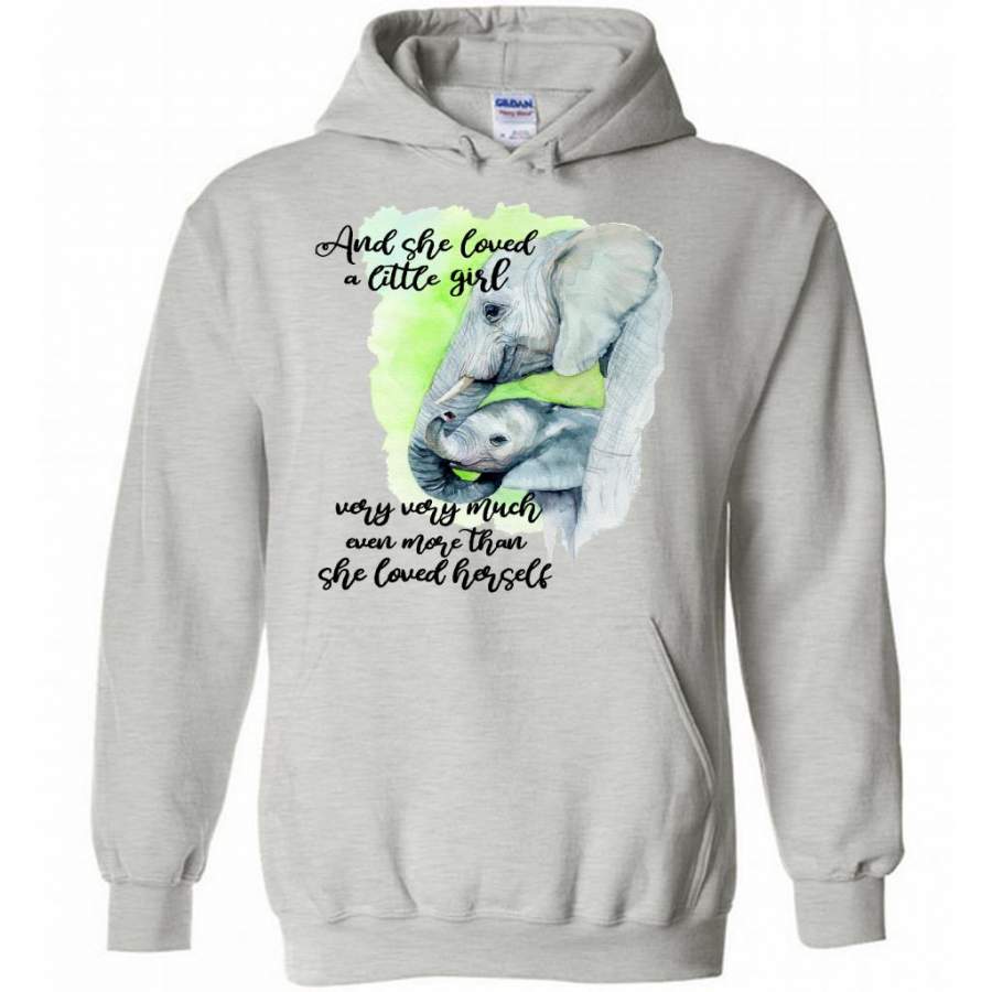 And She Loved Little Girl Very Very Much Even More Than She She Loved Herself, Elephant Design – Gildan Heavy Blend Hoodie