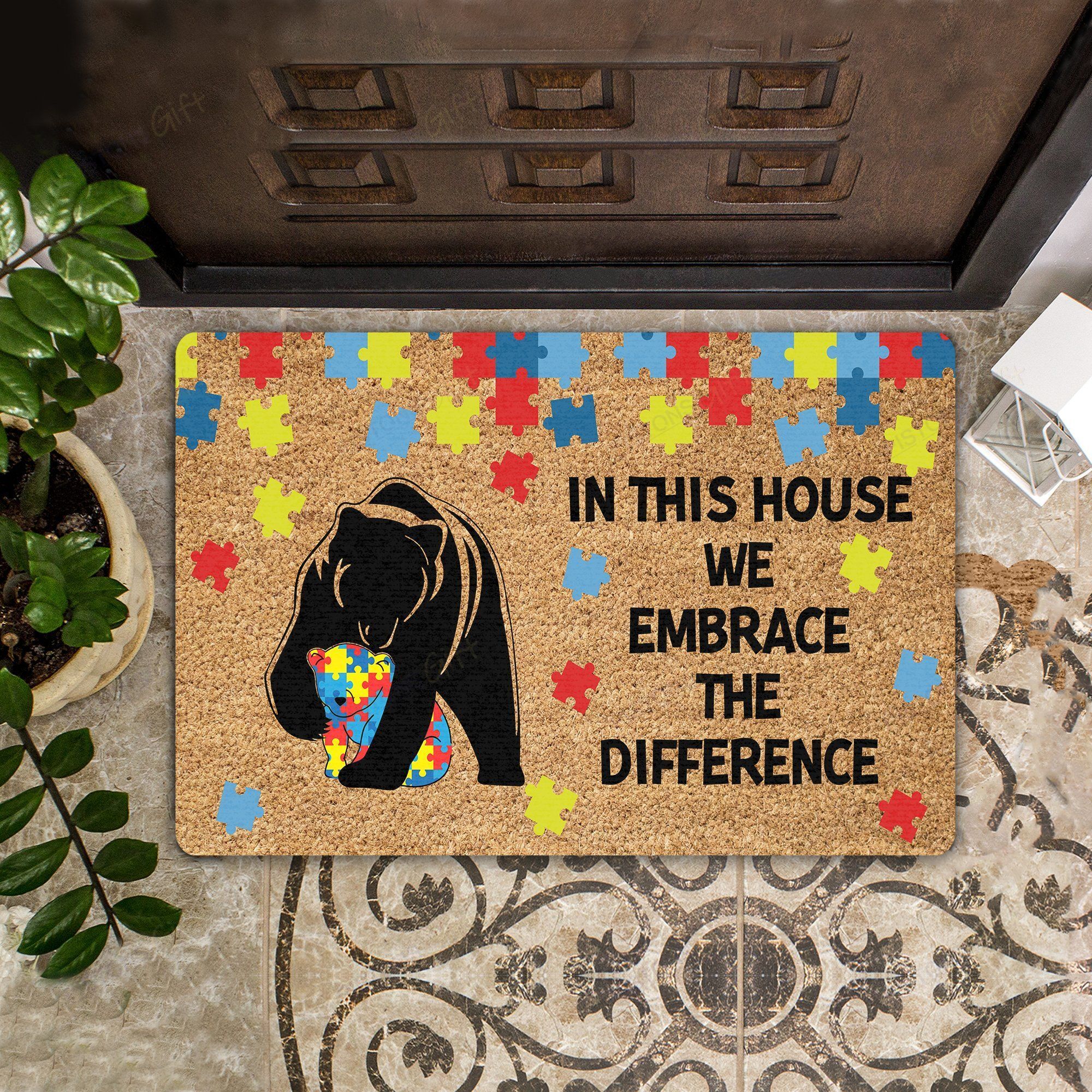 We Embrace The Difference All Over Printing Doormat