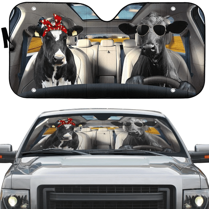 H11 Love Couple Cattle Cow 3D All Over Printed Car Sunshade