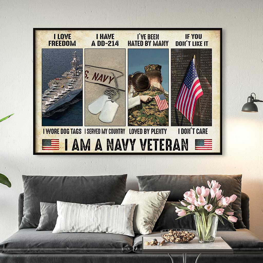 VticStore™ Be Strong, Be Brave, Be Humble, Be Badass – Navy Veteran Horizontal Wall Art Frame Canvas – Best home decor ideas, unique gifts