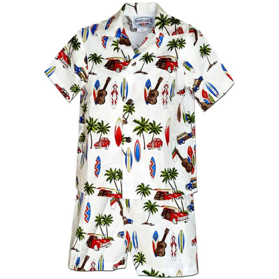 Anthem White Hawaii Shirt And Shorts Ha48589