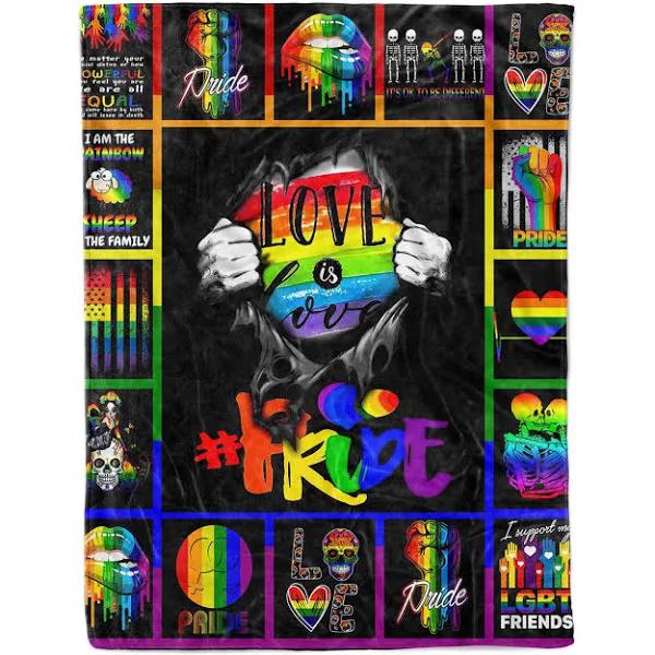 Lgbtq Pride Blanket. I Am Rainbow Sheep Quilt Blanket Large Size For Couple Gay Man, I Support My Lgbt Friend