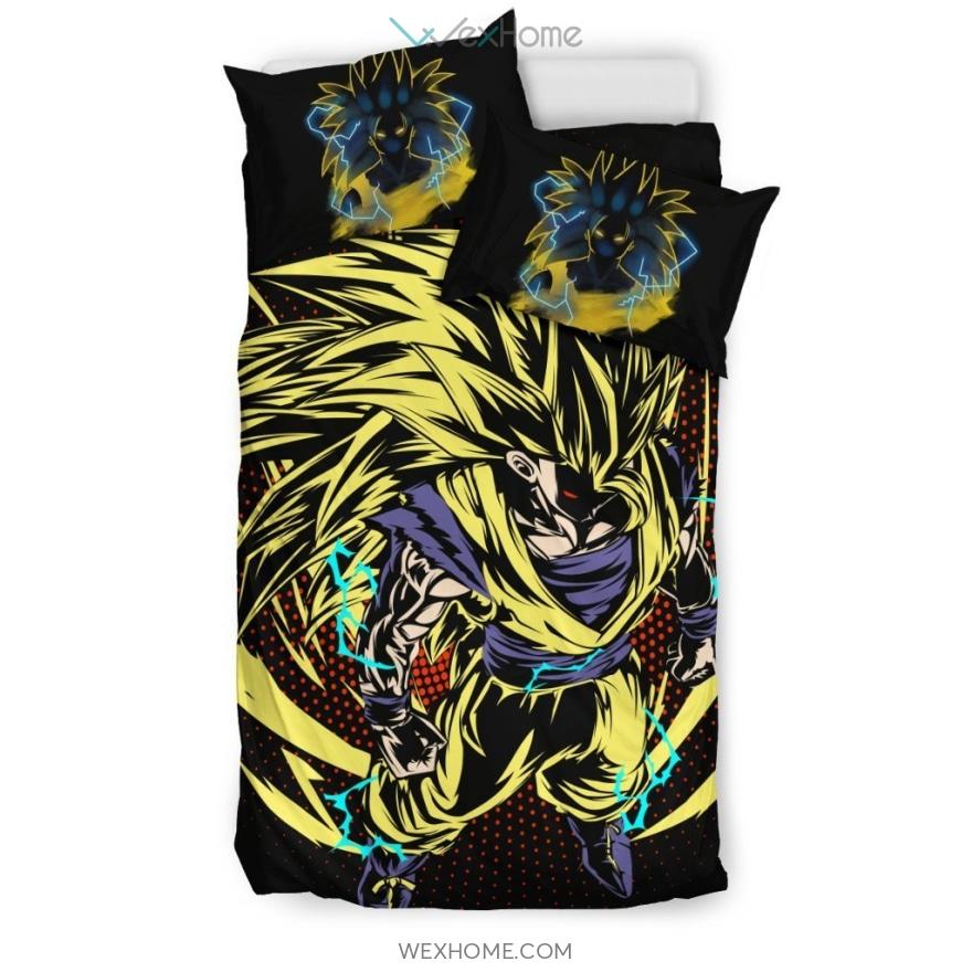 Goku Super Saiyan 3 Bedding Set – Duvet Cover And Pillowcase Set – Unique Design Amazing Gift