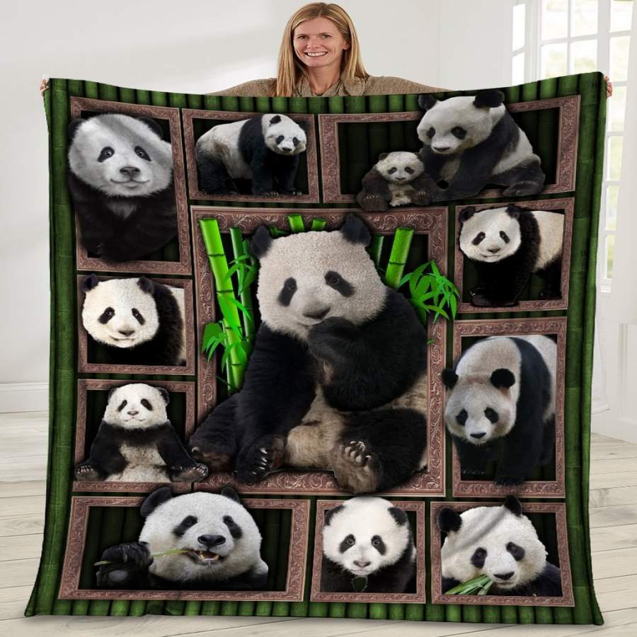 3D Panda Wild Animals Blanket – Custom Blanket / Personalized Blankets / Photo Blanket – Fleece Blanket / Sherpa Blanket