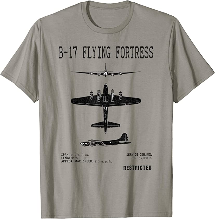 Vintage WWII B-17 Shirt-Retro Airplane B17 Flying Fortress T-Shirt