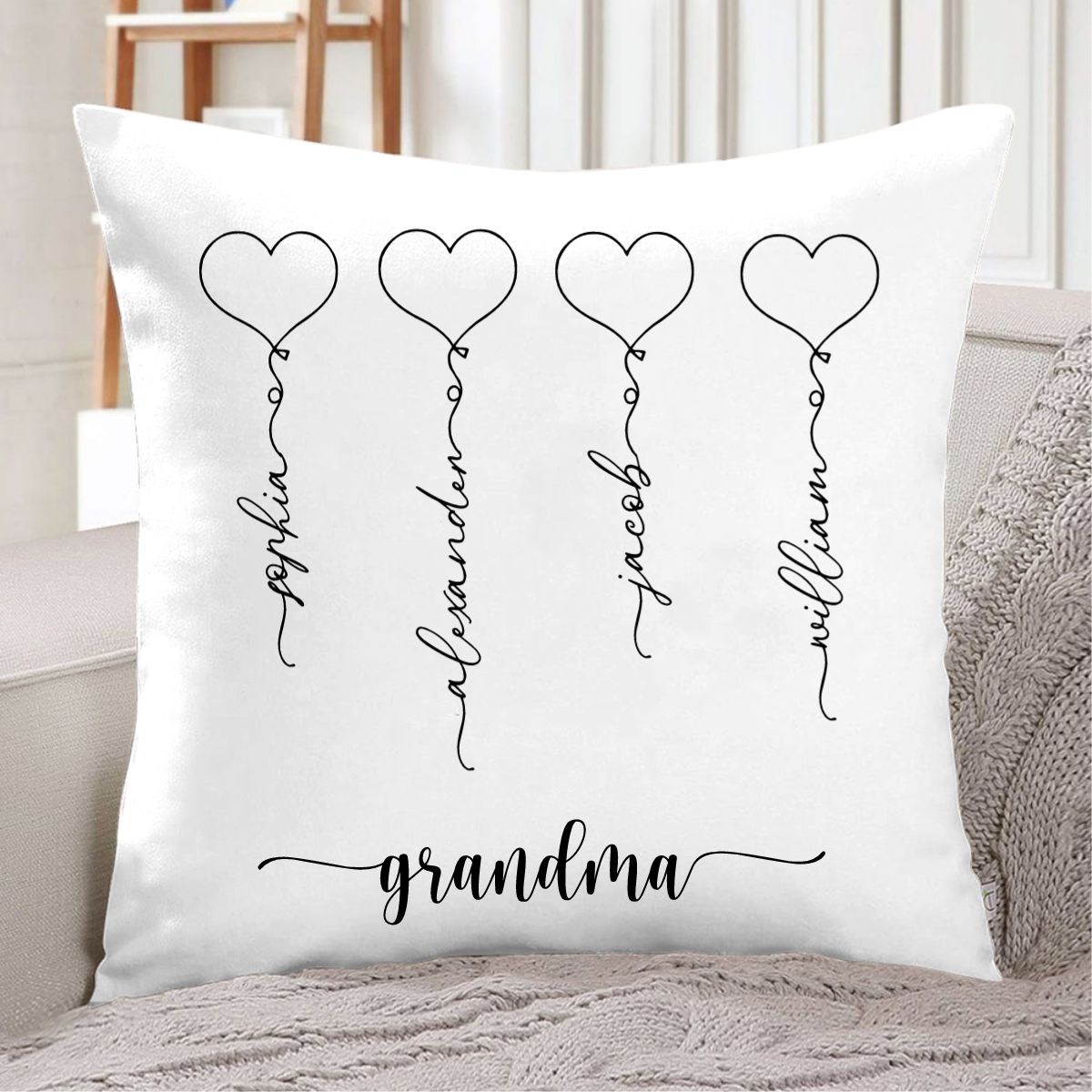 Grandma Heart Balloon Personalized Pillow – Crx1 Gmpl162C