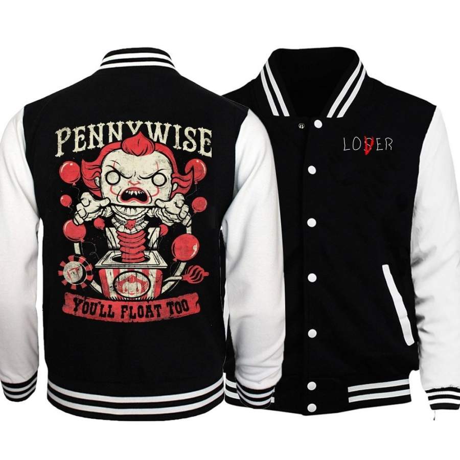 It Movies Pennywise Baseball Jacket Sweatshirt Winter Popular Soft Hoodie