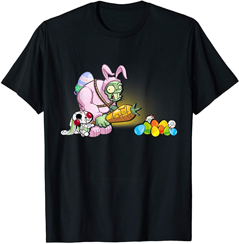 Bunny Zombie With Carrot Hunt Eggs Easter Day Bunny Rabbit T-Shirt