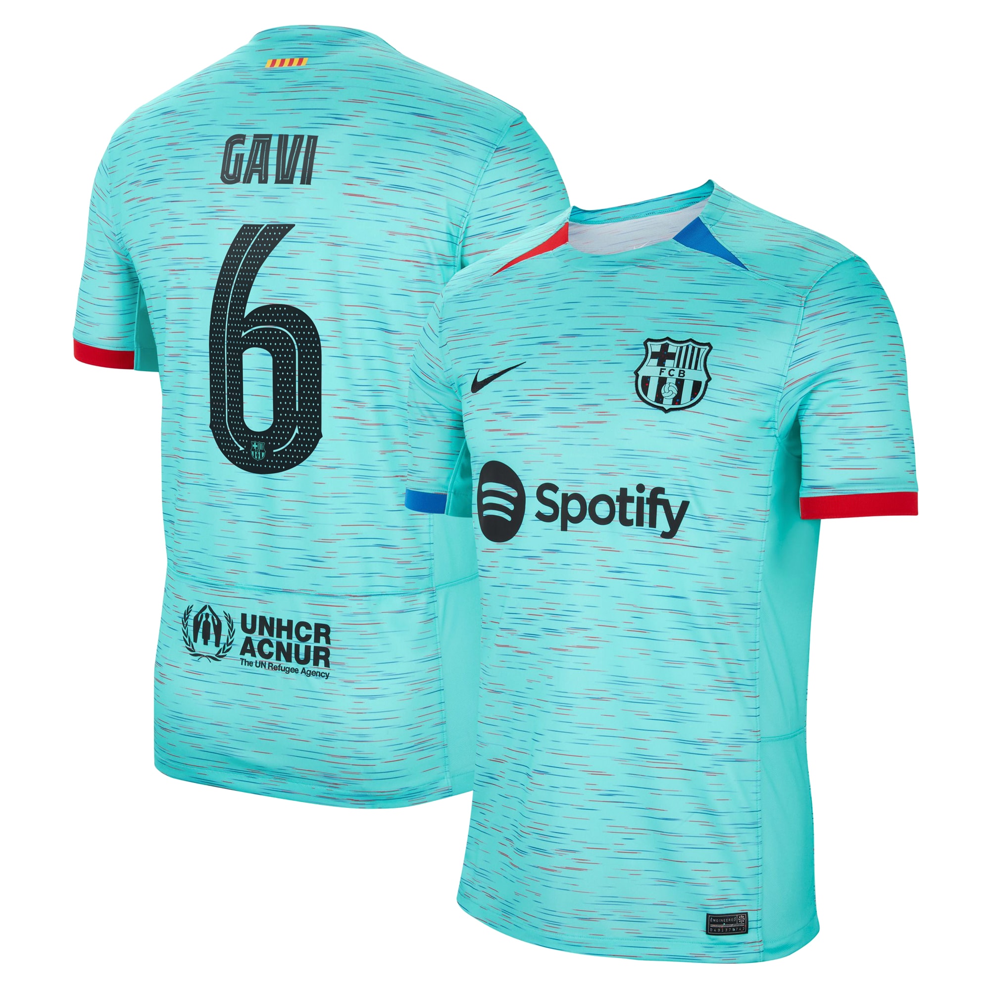 Gavi Barcelona 2023/24 Third Replica Jersey – Aqua