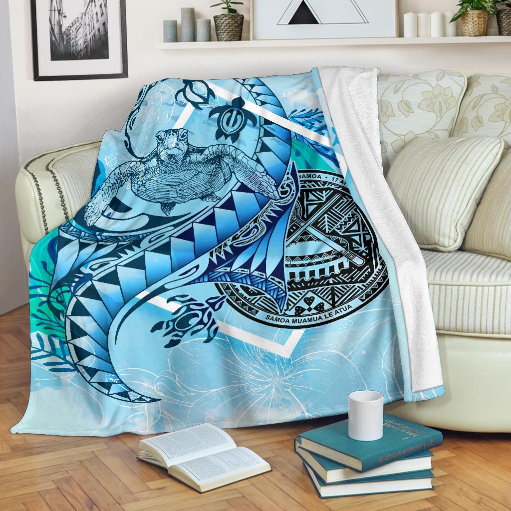 American Samoa Premium Blanket – Polynesian Turtle Under The Sea