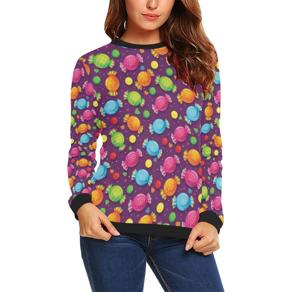 Candy Pattern Print Design Ca05 Women Long Sleeve Sweatshirt