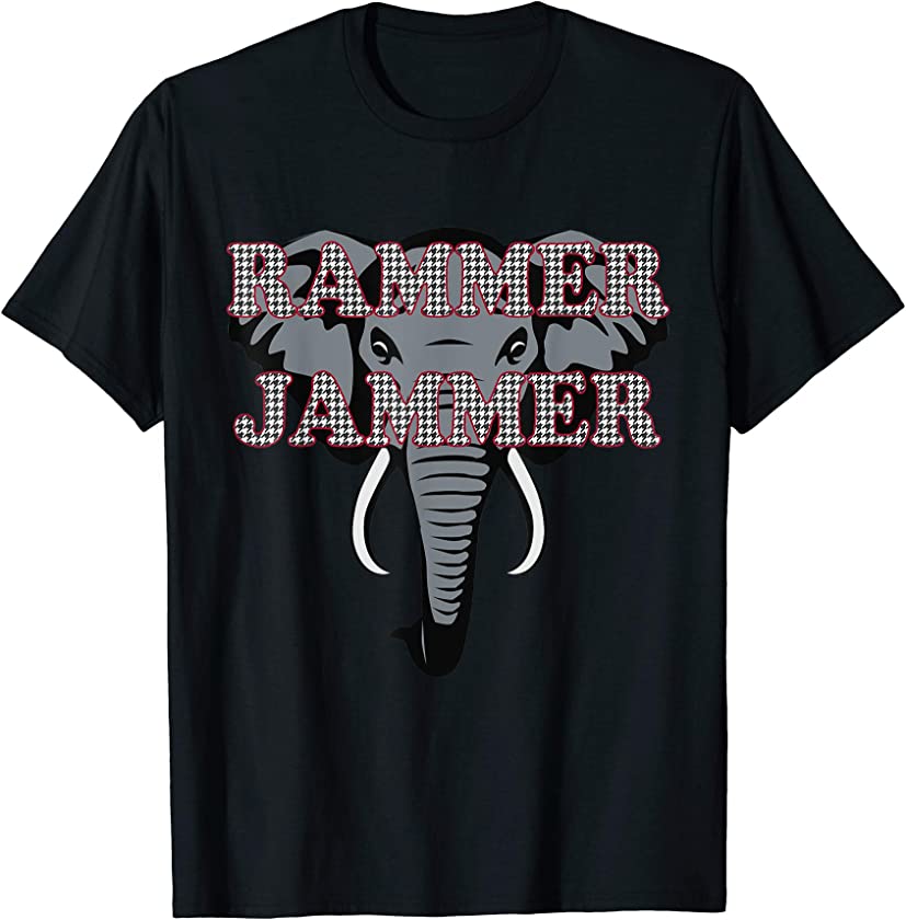 Alabama Rammer Jammer Houndstooth Elephant Tide Football T-Shirt