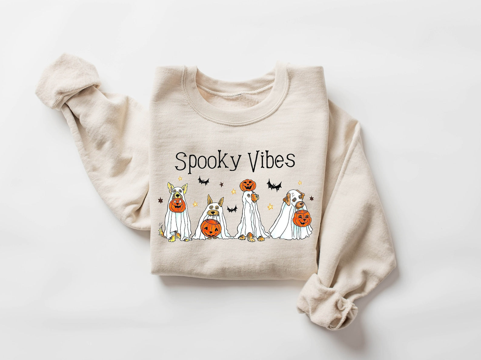 Halloween Dog Happy Halloween 2D Crewneck Sweatshirt All Over Print Sweatshirt For Women Sweatshirt For Men Sws1007