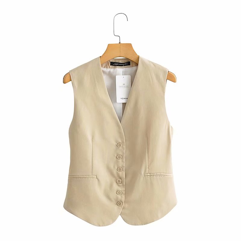 Zevity 2021 Women Fashion Single Breasted Sleeveless Slim Vest Jacket Ladies Business Casual WaistCoat Chic Poplular Tops CT707 alx