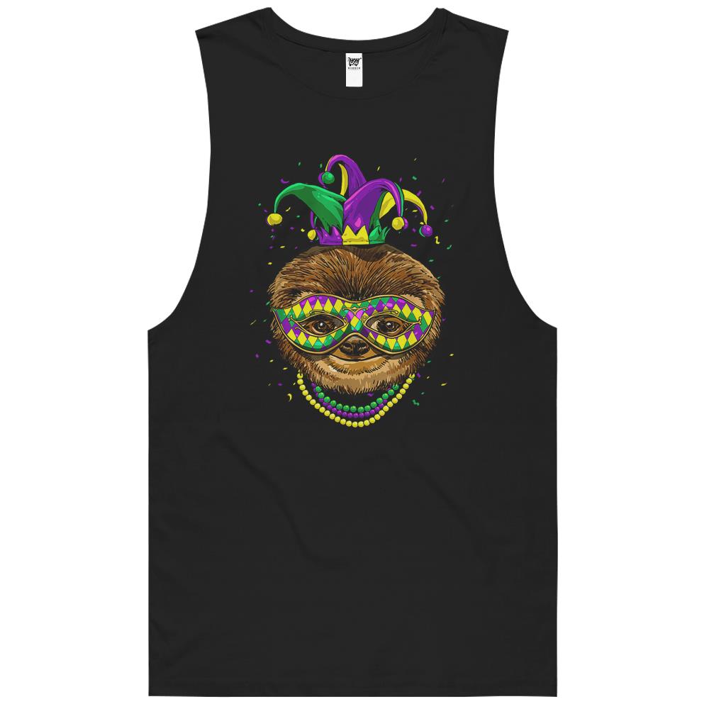 Sloth Animal Lover Cute Mardi Gras Carnival Jester Tank Top