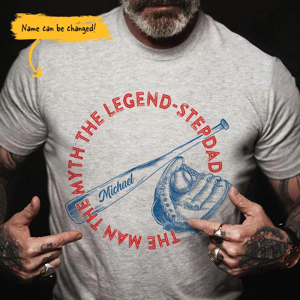 (Custom Name) The Man The Myth The Legend Baseball Lovers Personalized Father’S Day Gift For Dad Stepdad Shirt