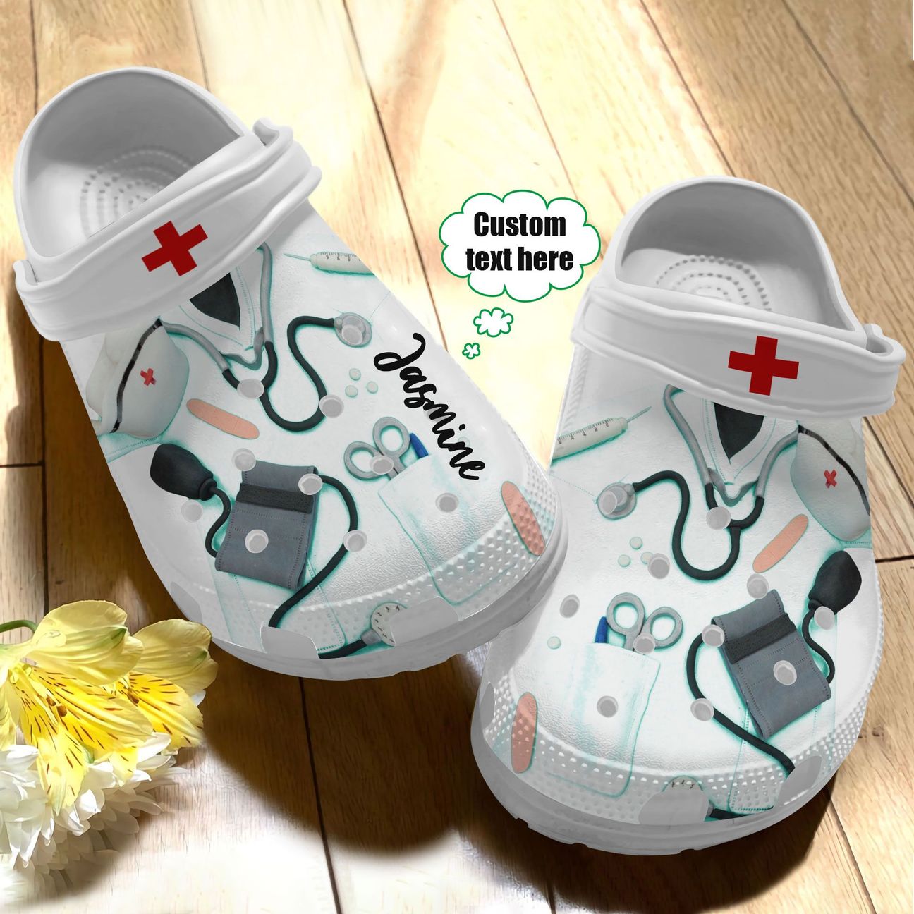 Nurse Personalize Clog, Custom Name, Text, Fashion Style For Women, Men, Kid, Print 3D Nurse Uniform