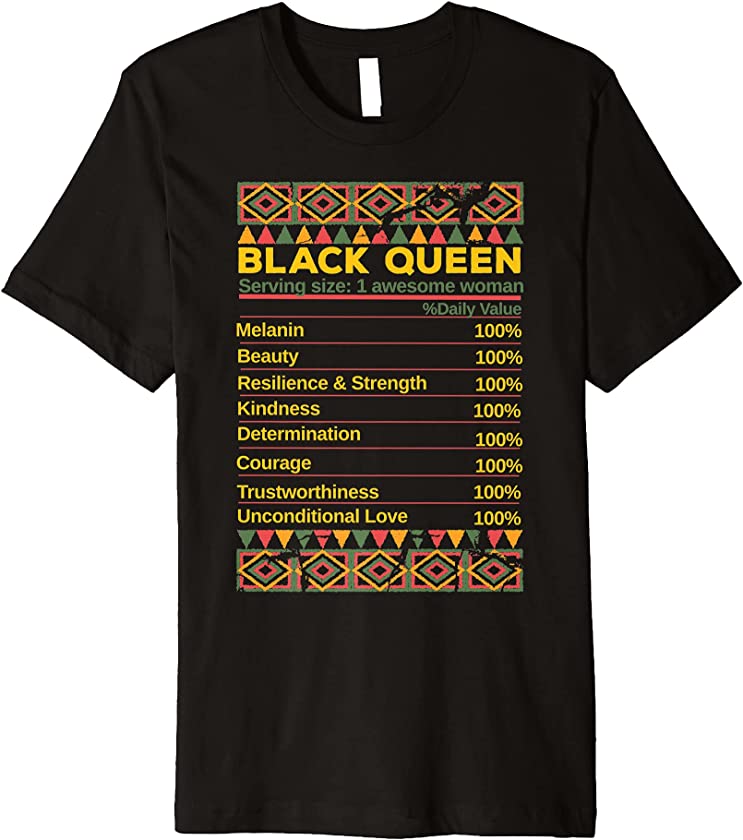 Black Queen Ingredient Table Juneteenth Proud Black Girl Premium T-Shirt