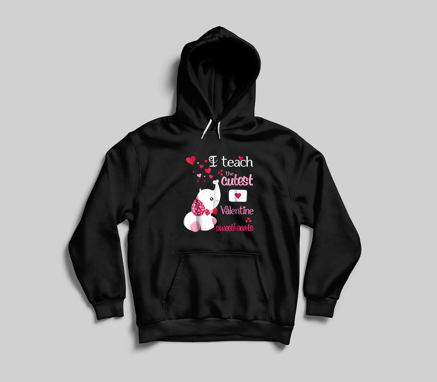 I teach the cutest Valentine sweethearts Elephant Youth hoodie