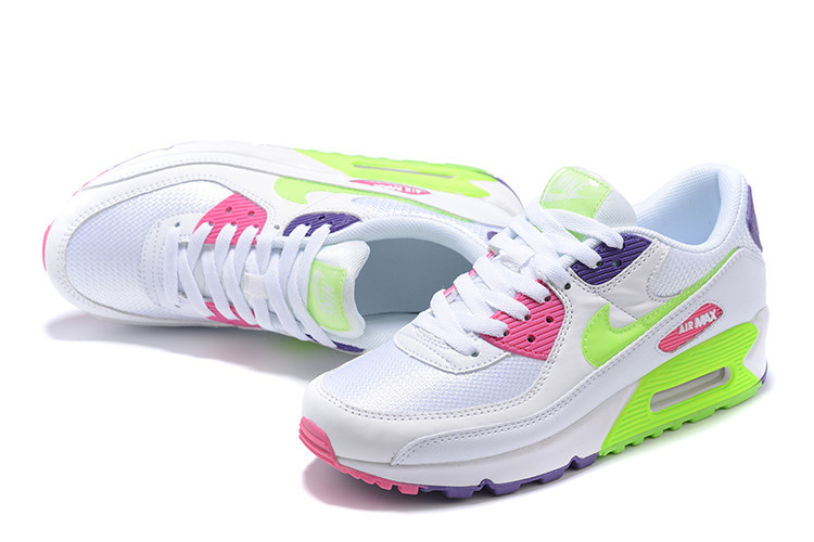 Nike Wmns Air Max 90 ‘White Indigo Burst Volt’ Women Shoes Sneakers SNK139686434